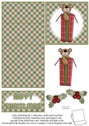 Wrapped Up Christmas Teddy 5 Minute Easel Card