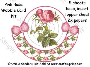 Gorgeous Pink Rose Wobble Card Kit