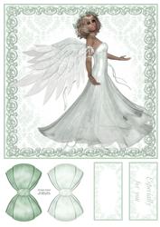 Stunning Angel in Pale Green 8x8 Topper