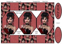 Gorgeous Gothic Lady 3 Panel Pop Up