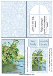 Trees Hanging Over the River Window Card Kit