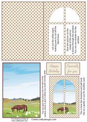 Grazing Pony Window Card Kit