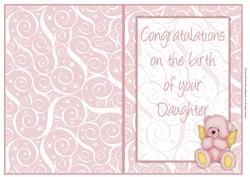 Super Cute New Baby Girl Quick Card