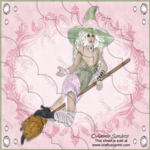 Stunning Pretty in Pink Witch 8x8 Scallop Card Kit