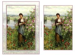 Picking Flowers on Her Afternoon Walk Card Front