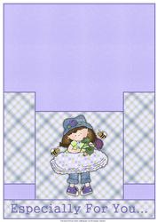 Cloey Loves Purple Flowers Stagger Fold Card