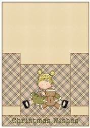 Sweet Xmas Girl with Gingerbread Man Christmas Stagger Fold