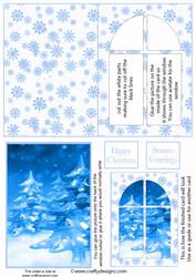 Funky Christmas Trees Window Card Kit