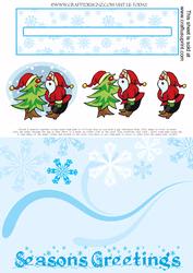 Santa with Christmas Tree Seasons Greetings Penny Slider Kit