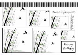 Oriental Bamboo & Birds Pyramid
