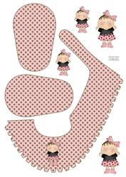 Baby Girl Pink & Chocolate Baby Shoe & Elements