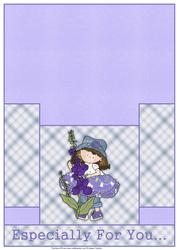 Cloey Loves Purple Flowers Stagger Fold Card