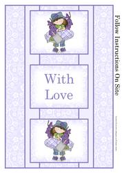Cloey Loves Purple Flowers 3 Panel Fold Back