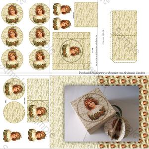 Christmas Girl & Holly 3D Bauble & Gift Box Kit