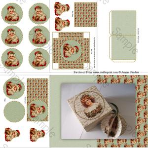Christmas Vintage Santa 3D Bauble & Gift Box Kit