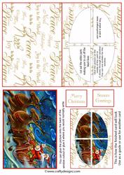 Santa in Sleigh Window Card Kit