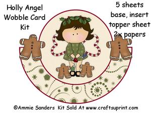 Holly Angel Christmas Wobble Card Kit