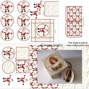 Christmas Jolly Santa 3D Bauble & Gift Box Kit