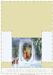 Robins by the Christmas Window Stagger Fold Card