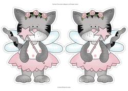 Cute Princess Kitty in Pink Shaped Card