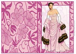 Vintage Fashion Lady on Art Deco Background Quick Card