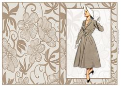 Vintage Fashion Lady on Art Deco Background Quick Card