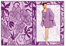 Vintage Fashion Lady on Art Deco Background Quick Card