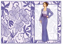 Vintage Fashion Lady on Art Deco Background Quick Card