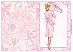 Vintage Fashion Lady on Art Deco Background Quick Card