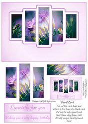 Brand New Purple Floral Pyramid Panel Card Kit