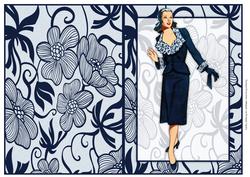Vintage Fashion Lady on Art Deco Background Quick Card