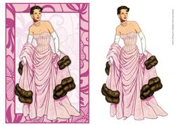 Vintage Fashion Lady on Art Deco Background Quick Card
