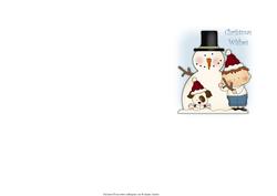 Snowman, Little Boy & His Dog Simple Folded Card