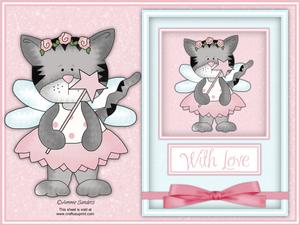 Fairy Princess Kitty A4 Card Kit