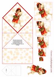 Little Girl Christmas Spring Card Kit