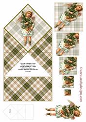 Little Boy with a Christmas Tree Spring Card