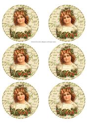Vintage Girl Christmas Bauble Ornament