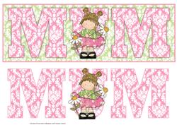 Daisy Girl Mum Large Dl Card with Decoupage