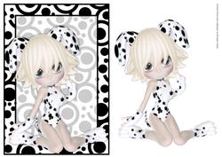 Cute Dalmation Girl Card Front