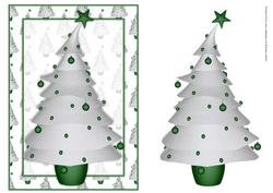 Contempory Christmas Tree in Green Card Front