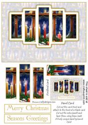 Brand New Christmas Candles Window Scene Panel Card Kit
