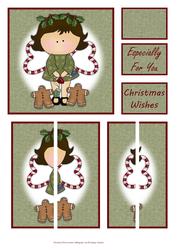 Christmas Holly Angel Side Stacker & Matching Captions