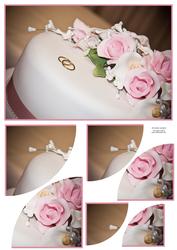 Stunning Wedding Cake and Rings 2 Corner Stacker