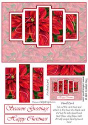 Brand New Christmas Poinsettia Panel Card Kit