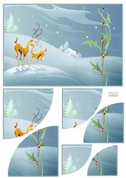 Whimscical Reindeer 2 Corner Stacker