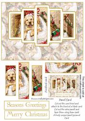 Brand New Christmas Puppy in a Stocking Panel Card Kit