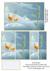 Beautiful Whimsical Reindeer Winter Scene Side Stacker