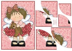 Little Cupid Beauty with Teddy 2 Corner Stacker
