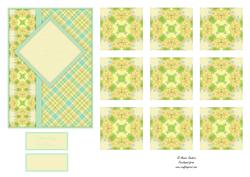 Gorgeous Shades of Green & Blue Card Front & Matching Teabag