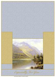 Scenic Painting Over the Lake Stagger Fold Card